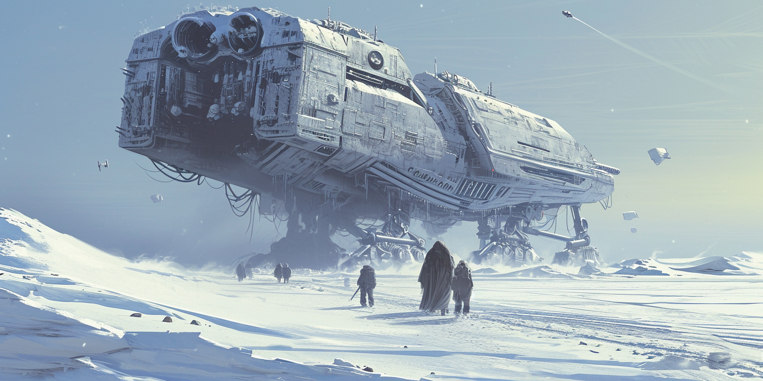 Alien invasion force on frozen wasteland