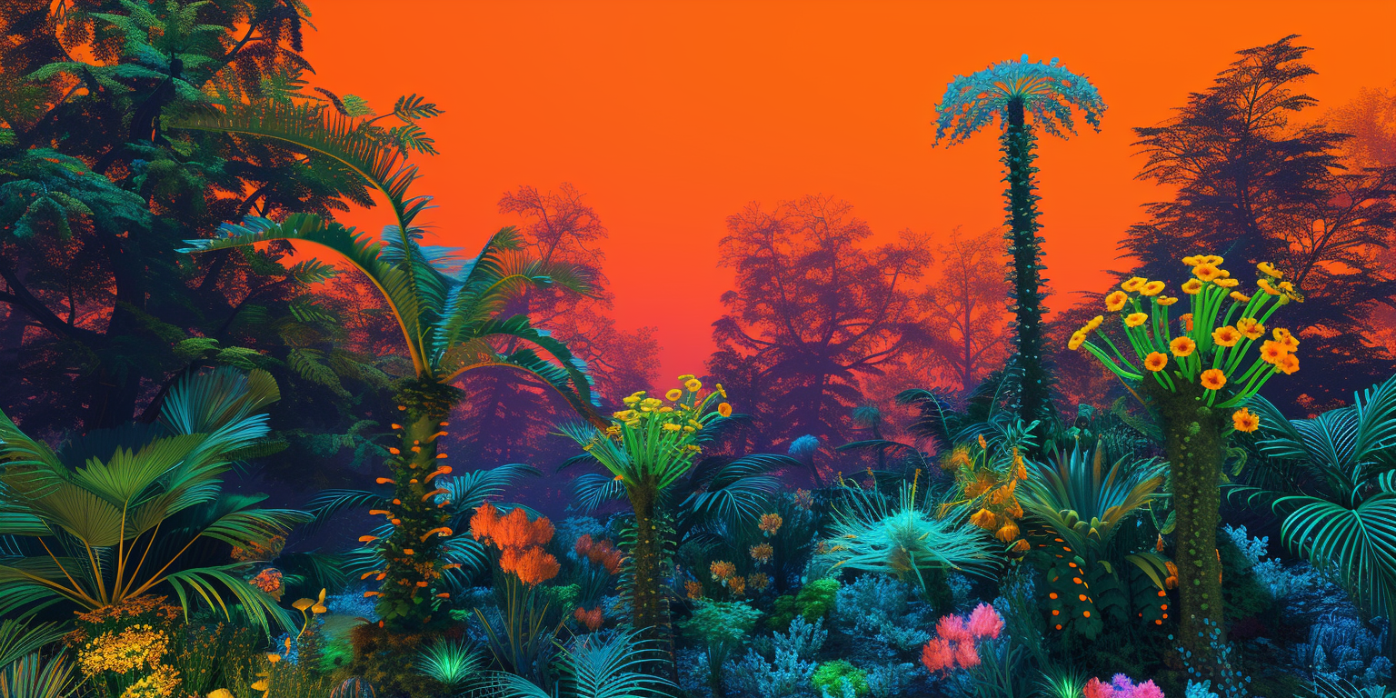 Contaminated Alien Rainforest in Orange Dusk