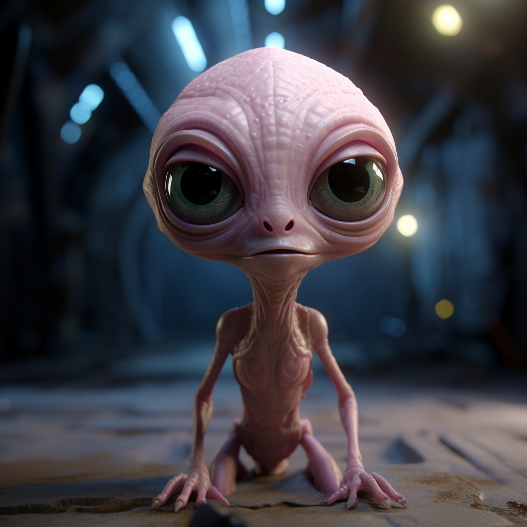 Big-eyed Alien in Space