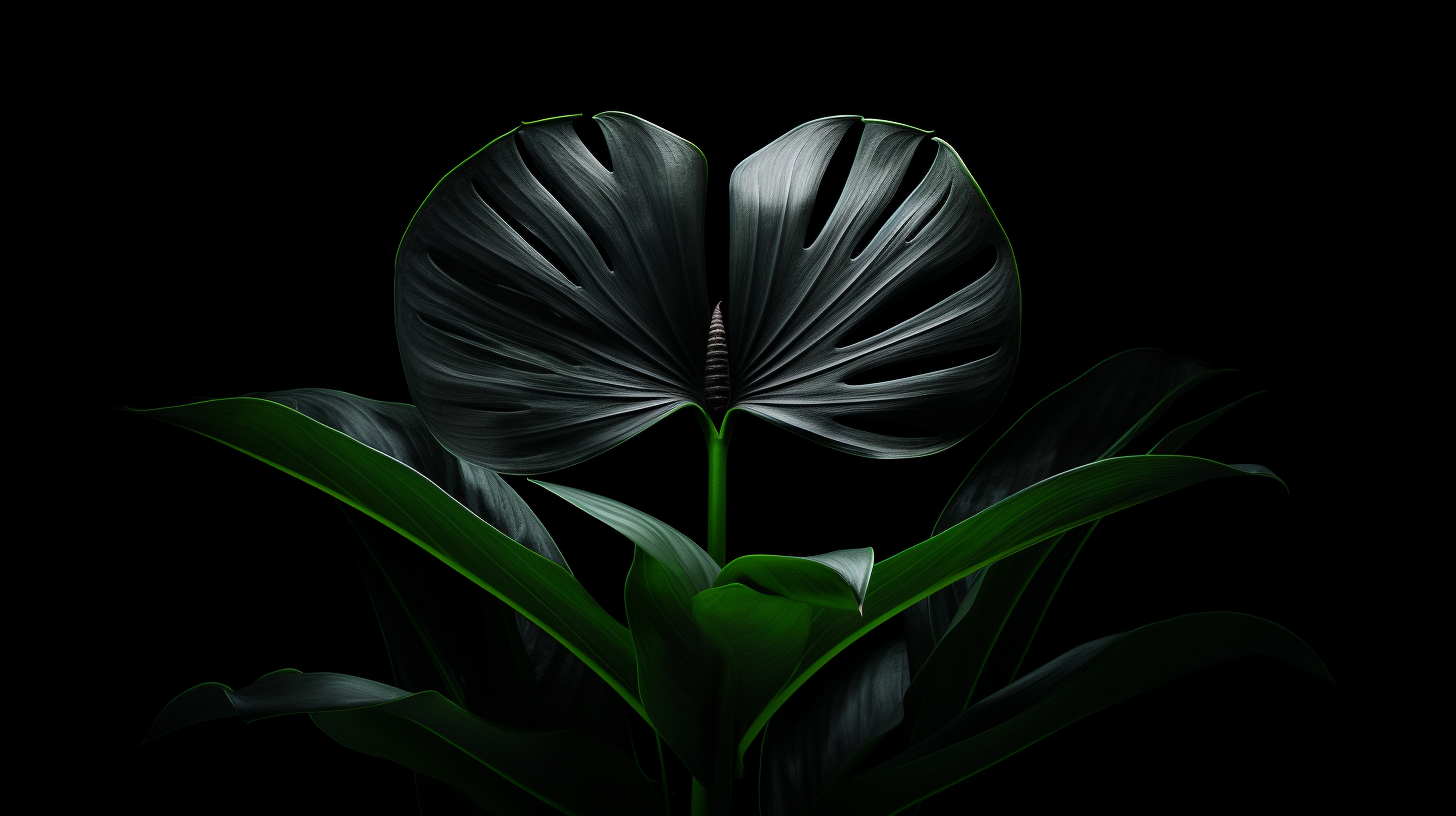 Exquisite Alien Tropical Plant on Black Background