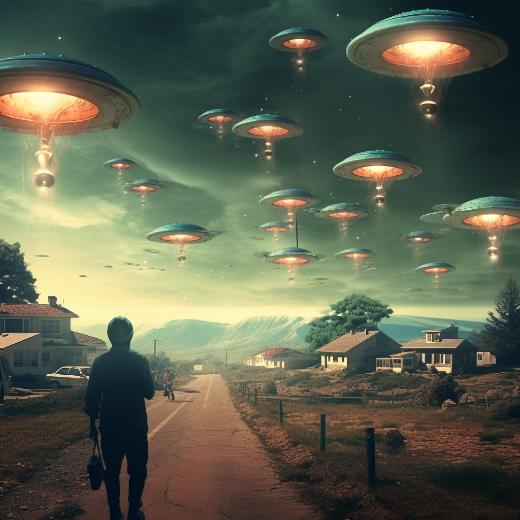 Alien UFO Invasion Unleashing Mayhem