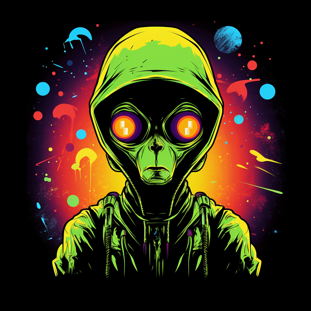 Cool alien astronaut t-shirt design