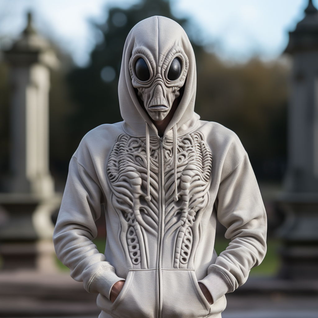 Realistic Aliens Hoodie with Hood