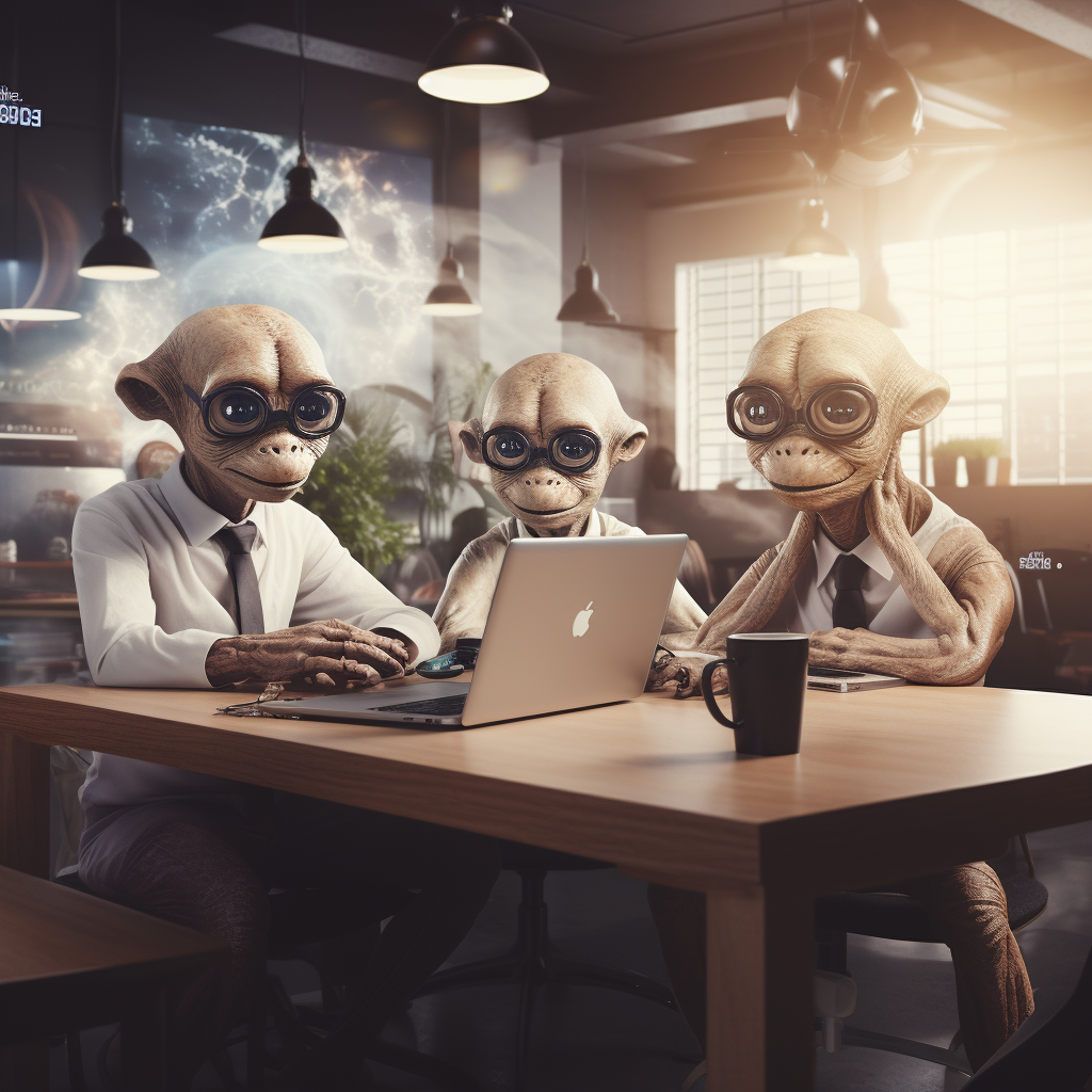 Friendly aliens designing company website