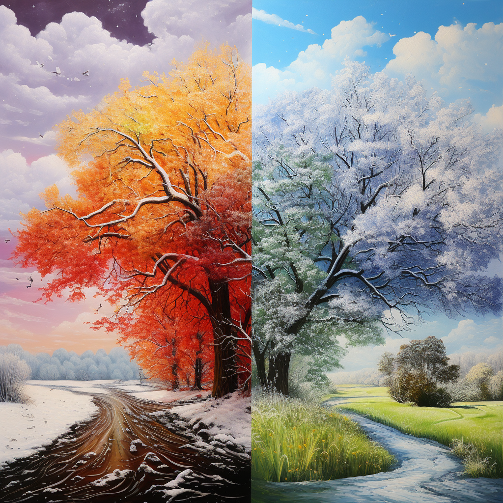 Four seasons in one painting