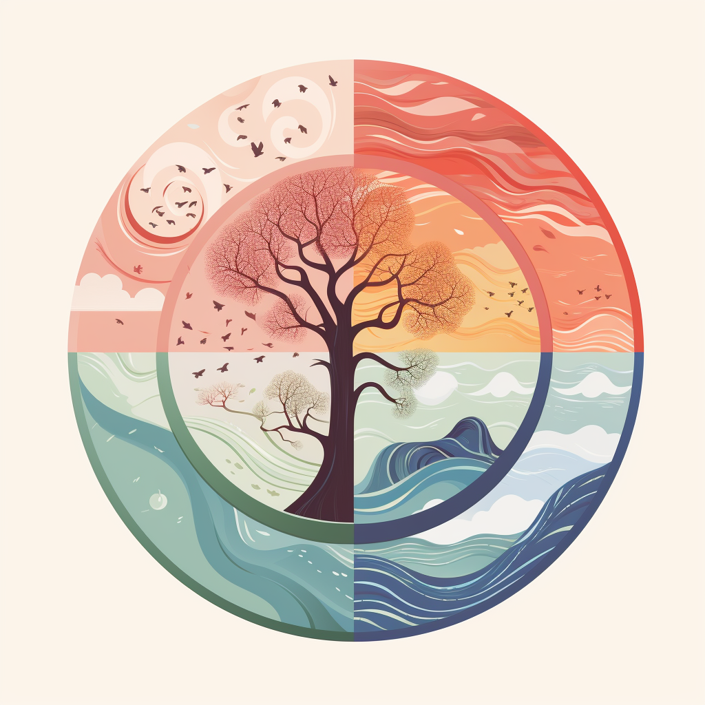 All Seasons Circle Logo Illustration