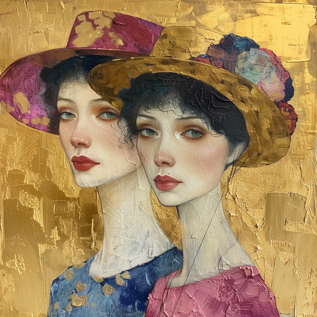 Gustav Klimt's allegorical female figures in hats