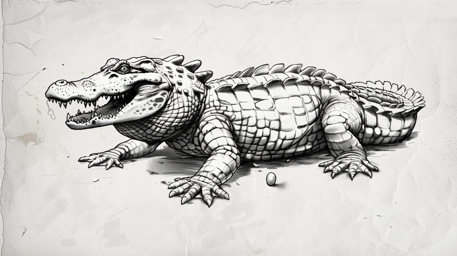 Old School Alligator Tattoo Artwork