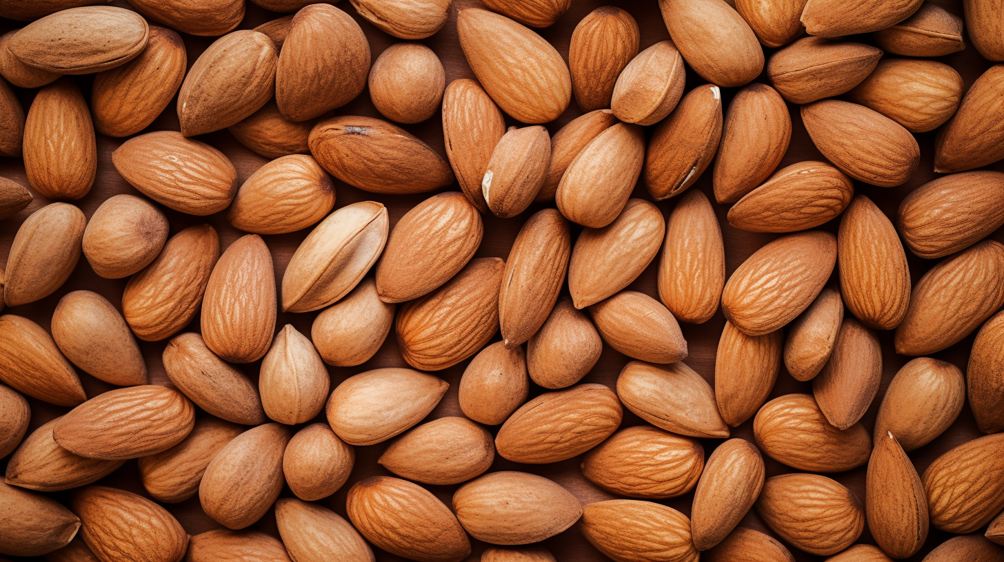 Almond Seeds Top View Background