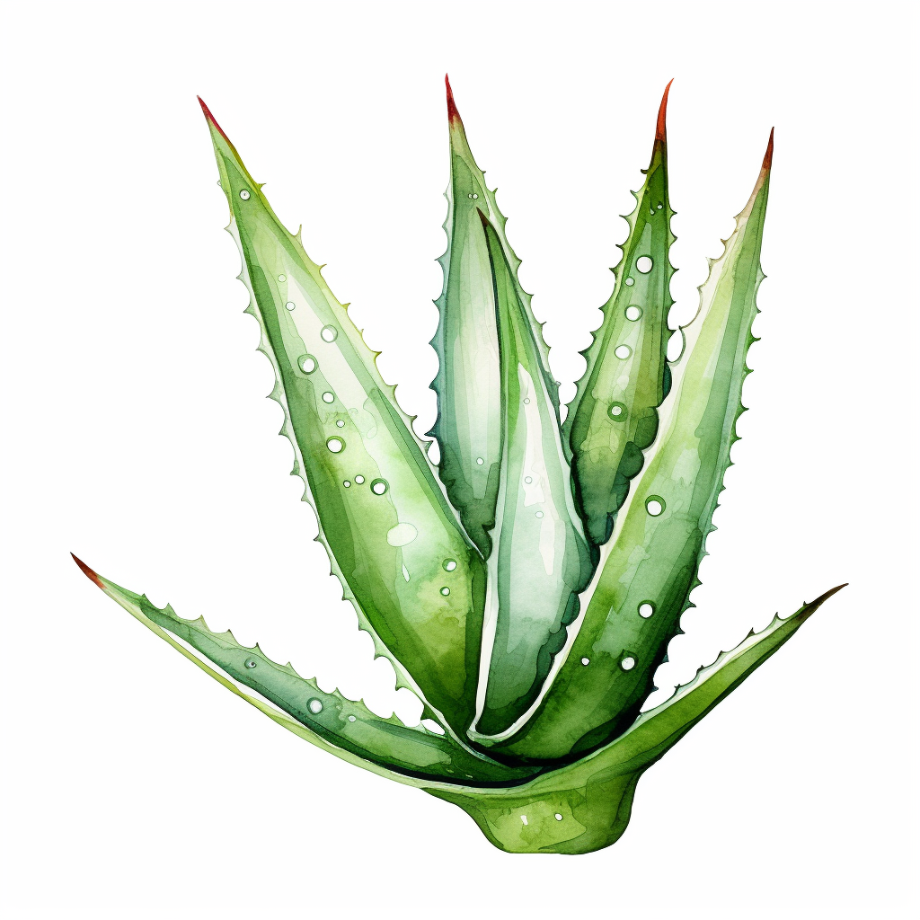 Aloe vera watercolor illustration