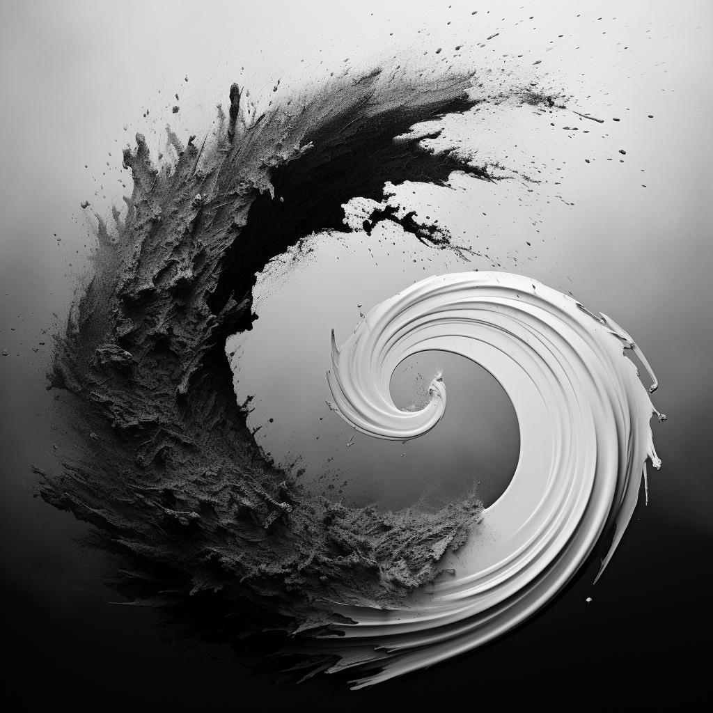 Swirling Alphabets in Black and White