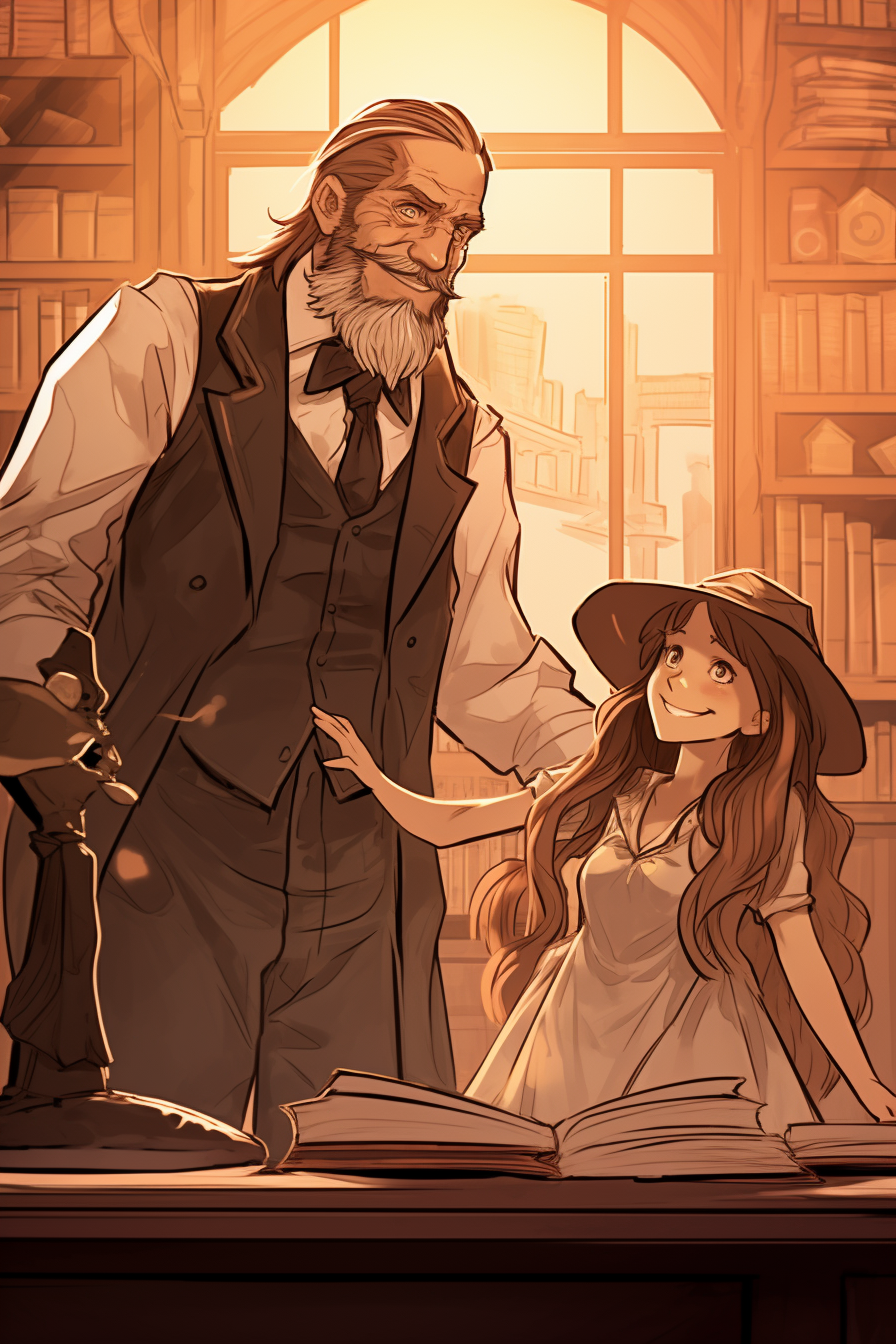 Dumbledore kindly scolding girl in Hogwarts office