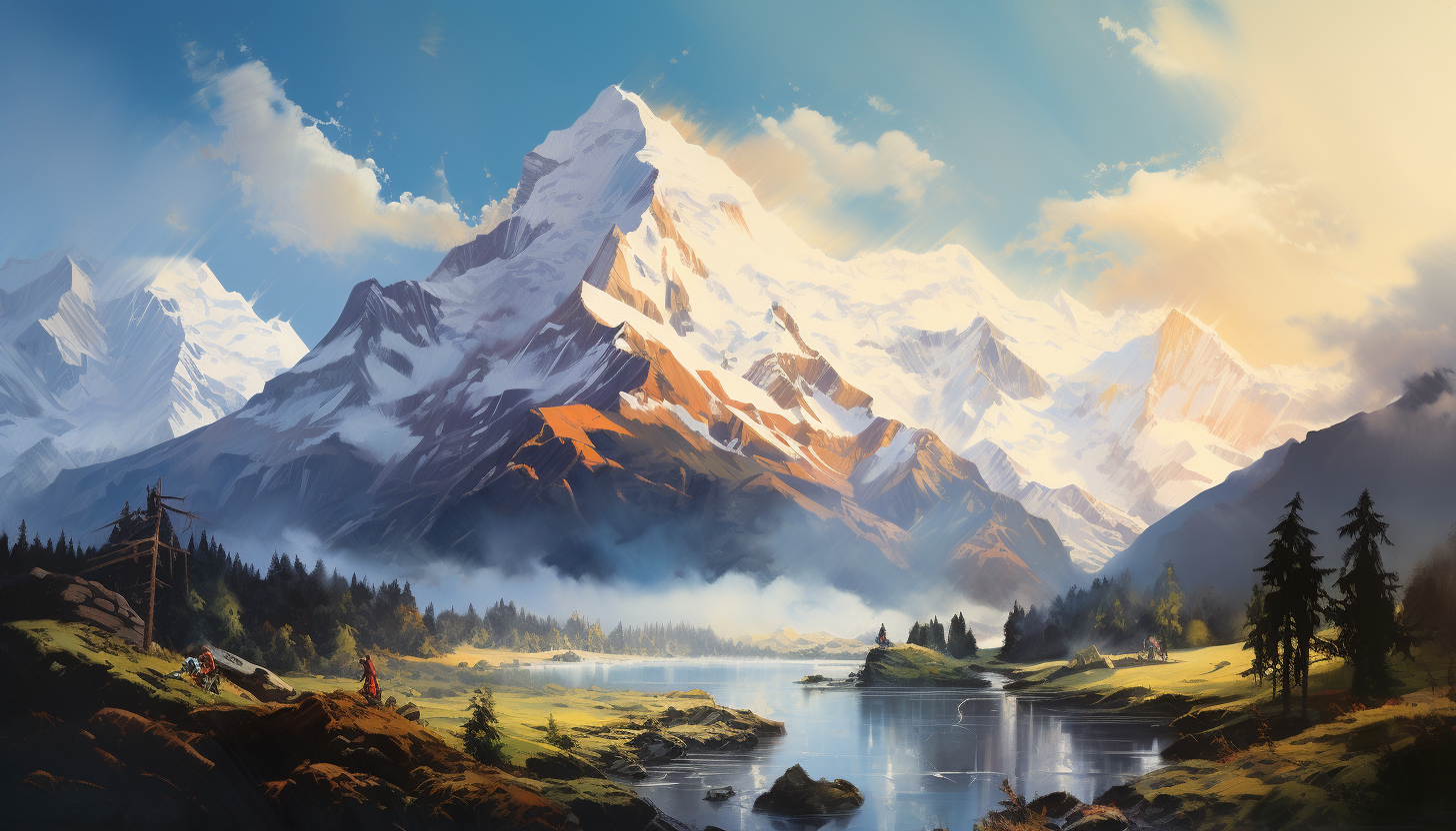 A breathtaking Alps painting artwork