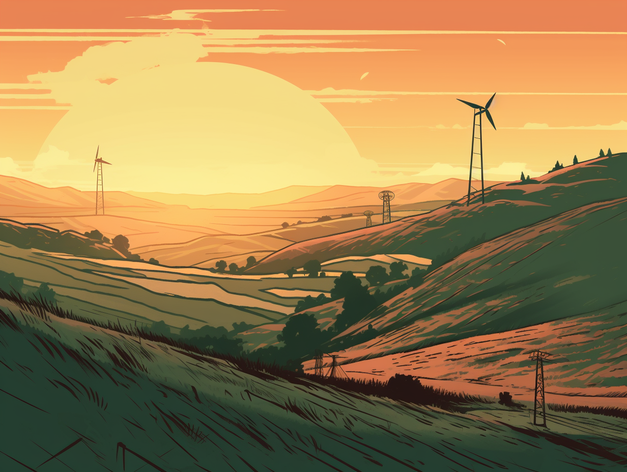 Sunset over Altamont Pass