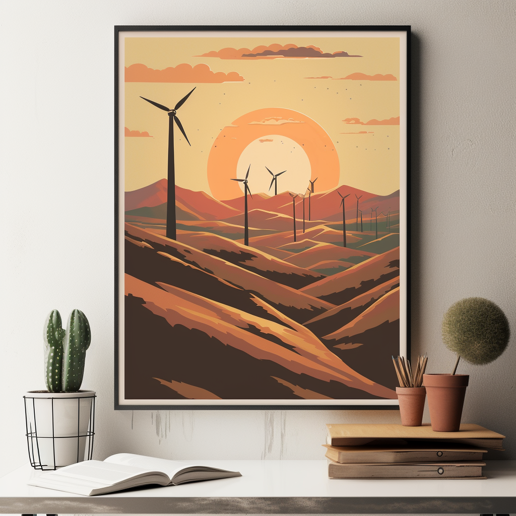 Altamont Pass at Sunset Retro Poster