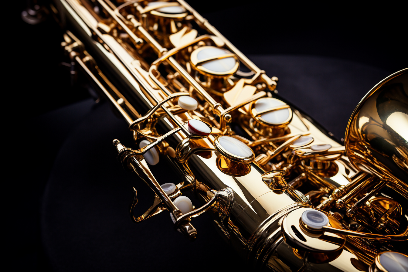 Close-Up of Alto Saxophone  (6 words)