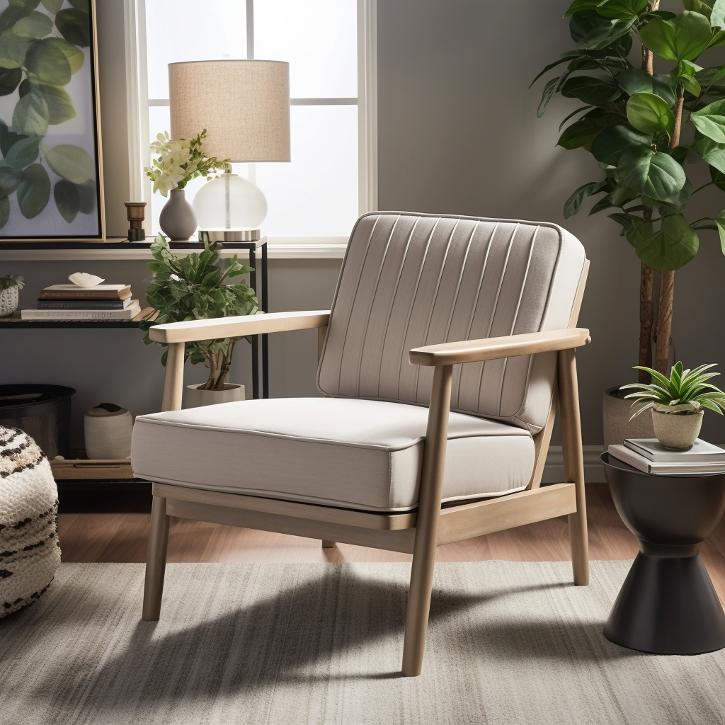 Modern beige arm accent chair