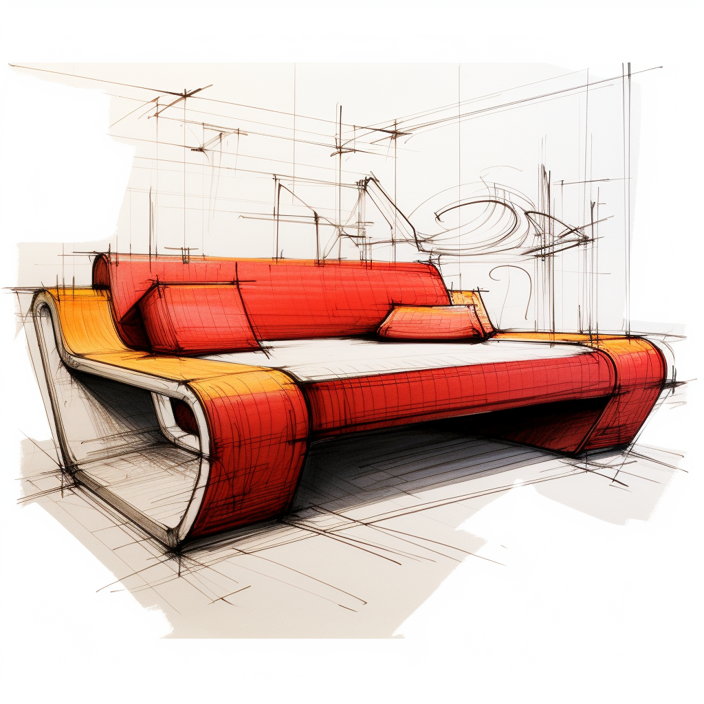 Alvar Aalto bedsofa design sketch