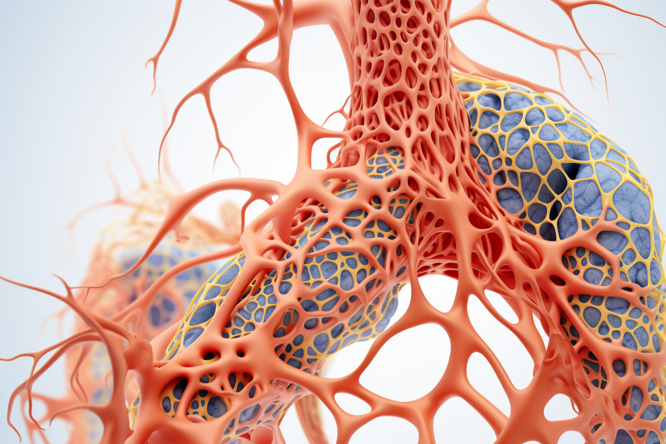 Structure of alveoli in respiratory system