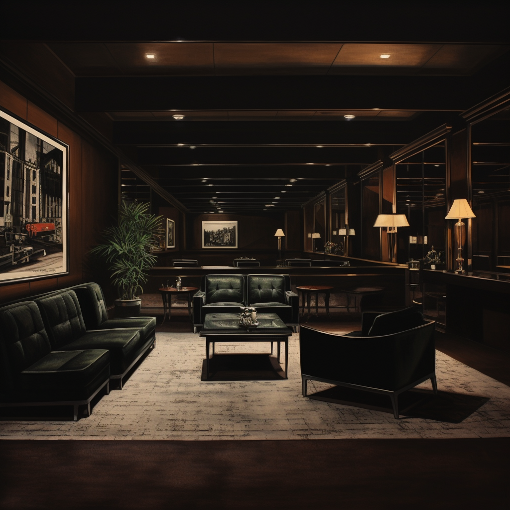 Minimalist and Dark Aman Hotel Lounge