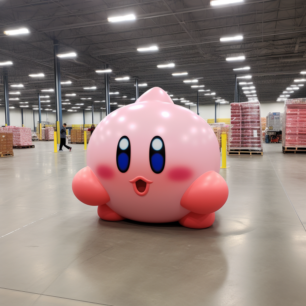 Small amazed Kirby exploring Costco