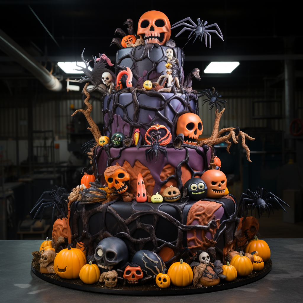 Spooky Halloween cake with amazing decorations