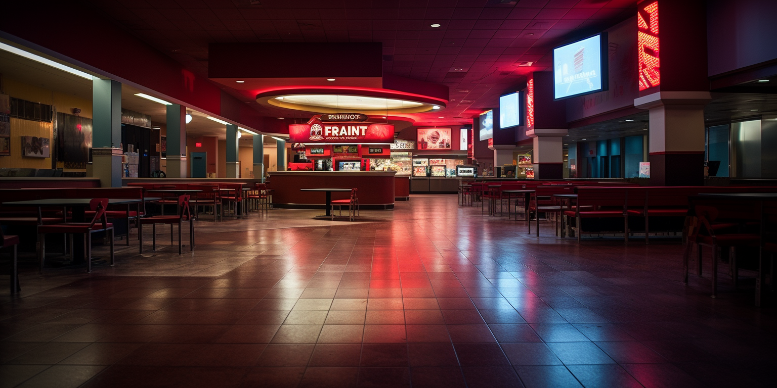 Blurry interior of an AMC theater