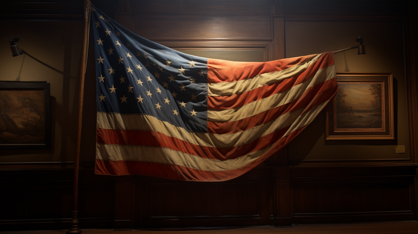 Victorian-era American flag painting