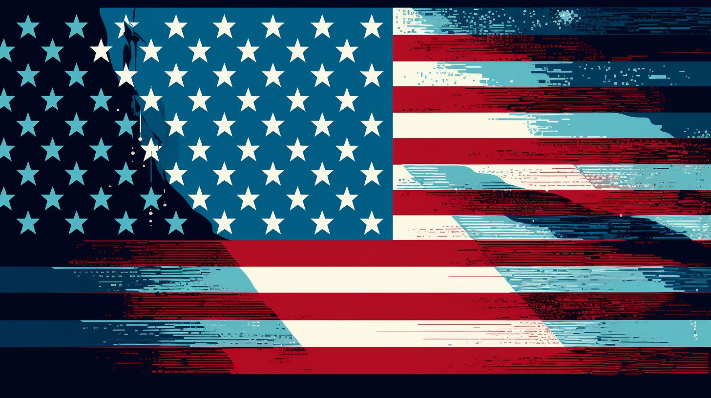 Retro themed American flag image