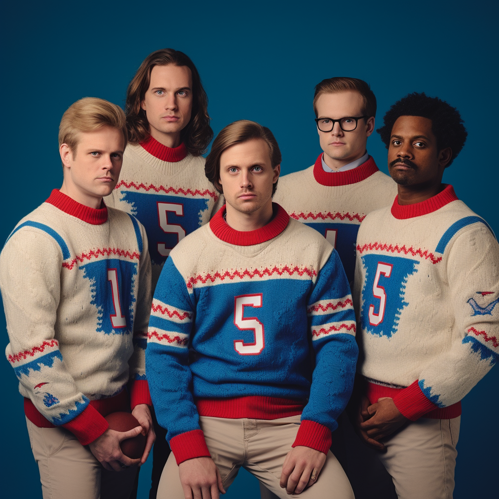 American Football Team in Wes Anderson Style