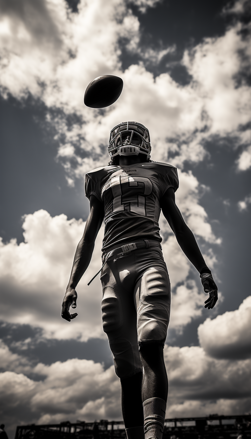 Rear View of Football Player