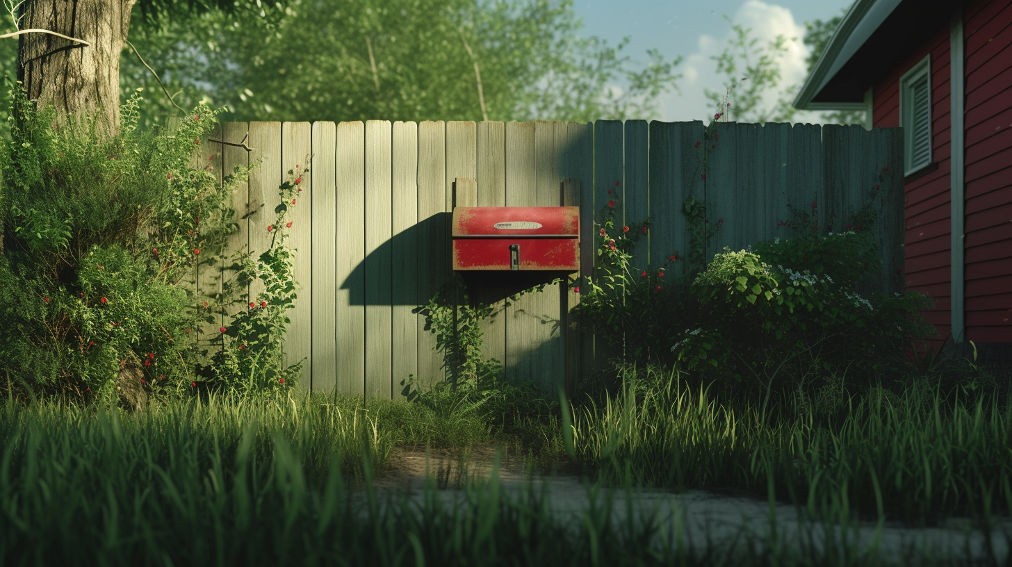 Mailbox beside American home entrance