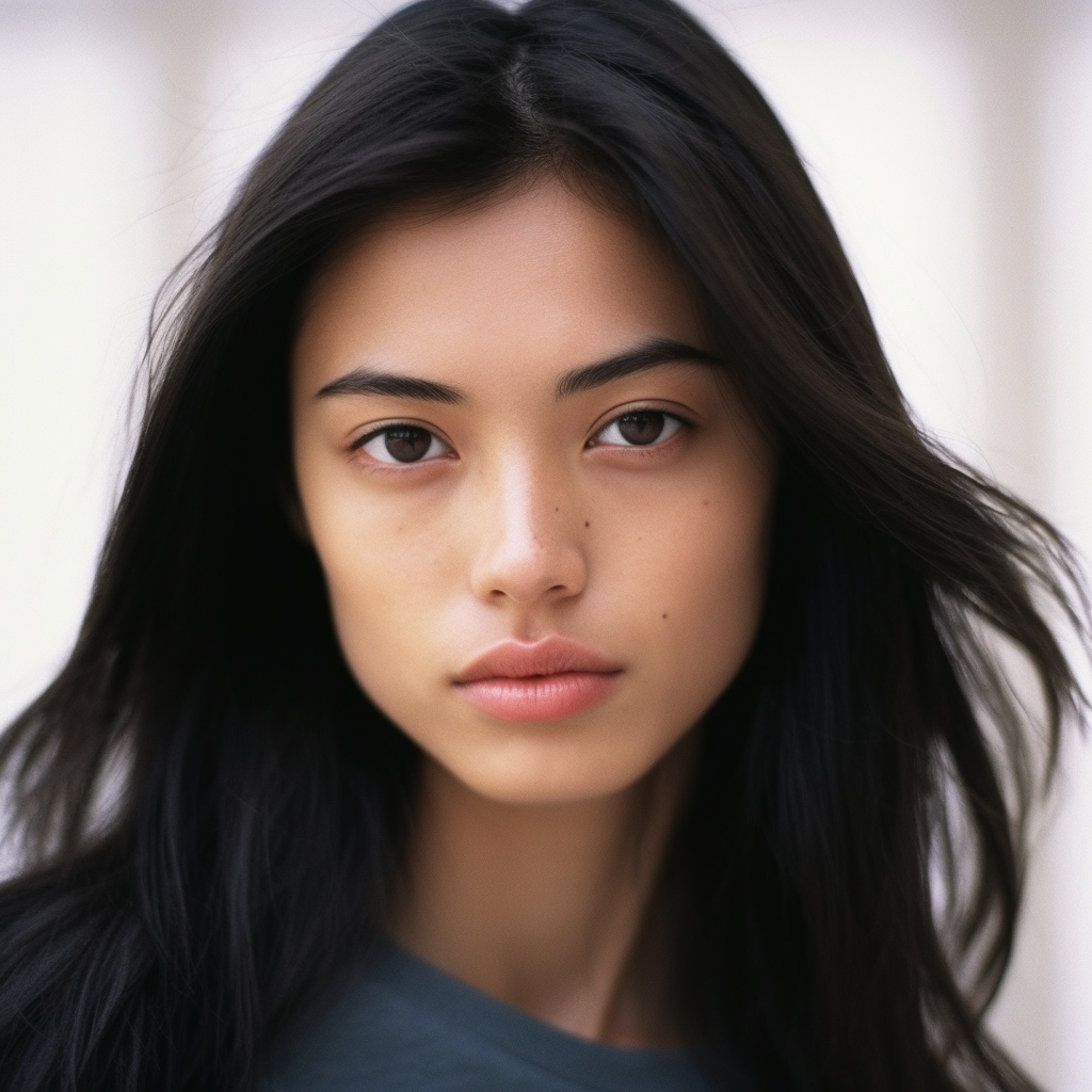 Beautiful American-Japanese Girl with Freckles