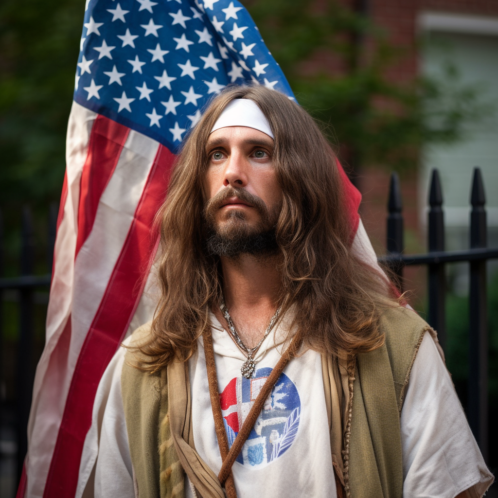 American Jesus Confederate Flag Ironic