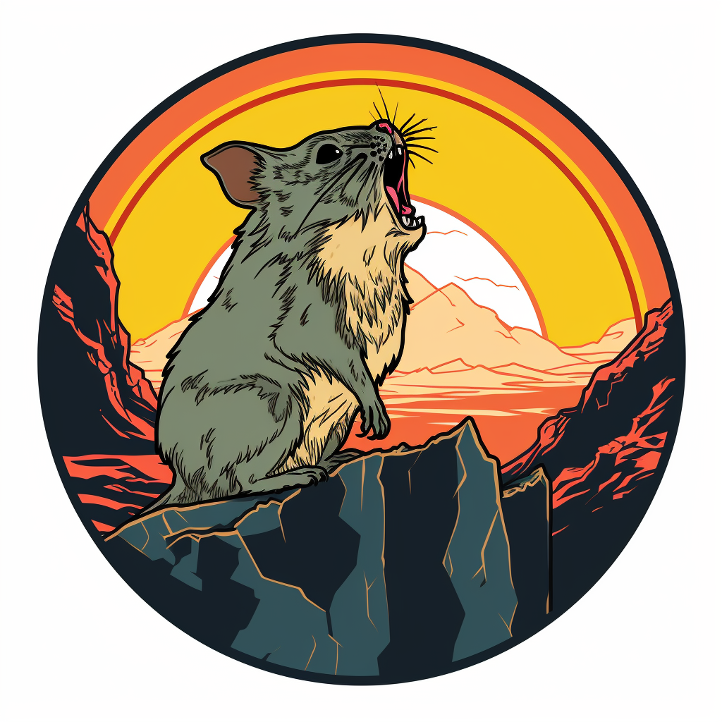 American Pika howling logo in Miyazaki style