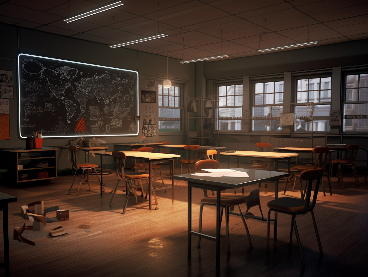 Luminous 3D Classroom Artwork