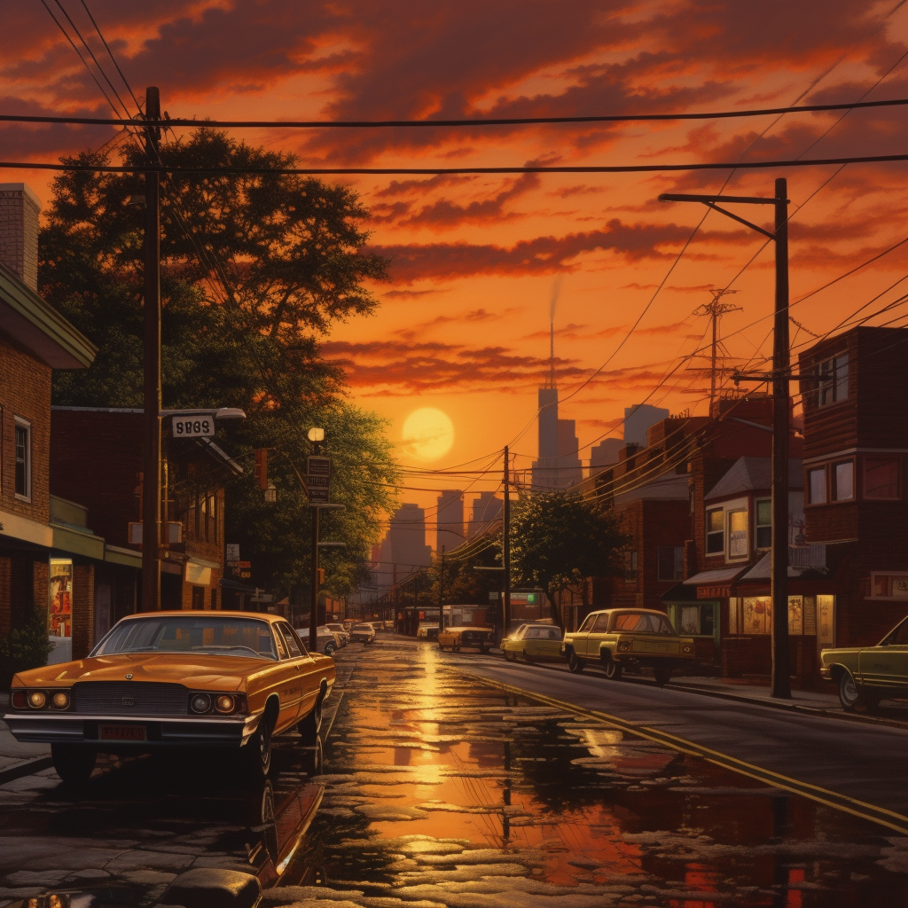 Sunset on an American Street