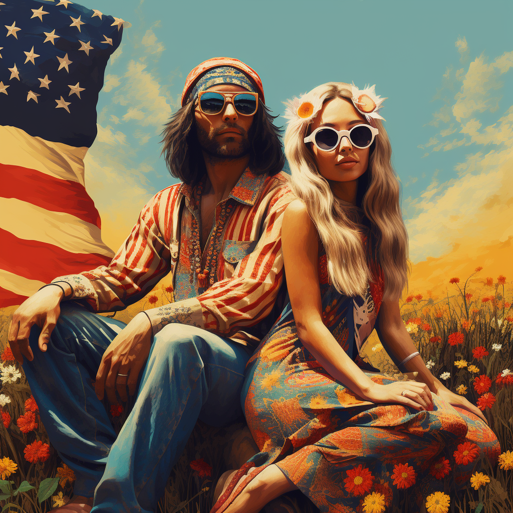 Classic Americana Art with Festive Hippie Twist