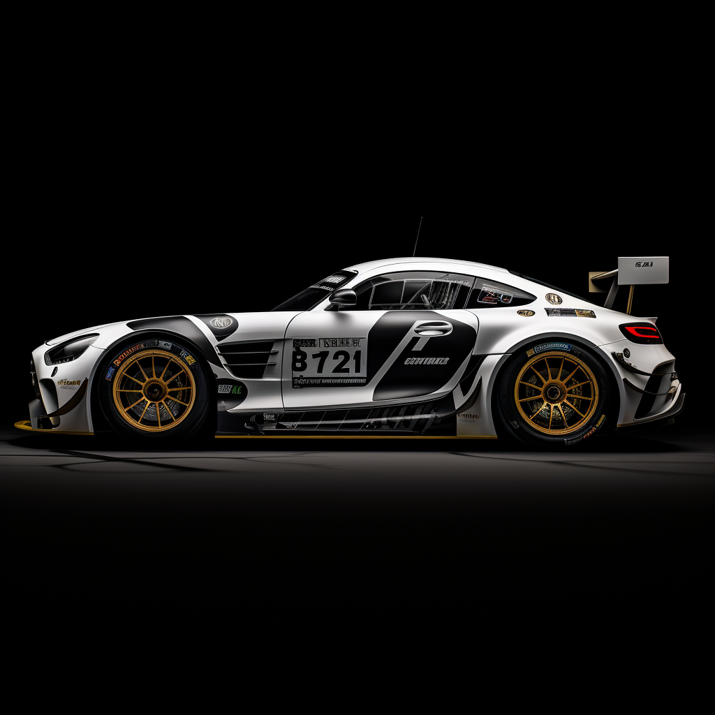 AMG GTS GT3 Race Car in White