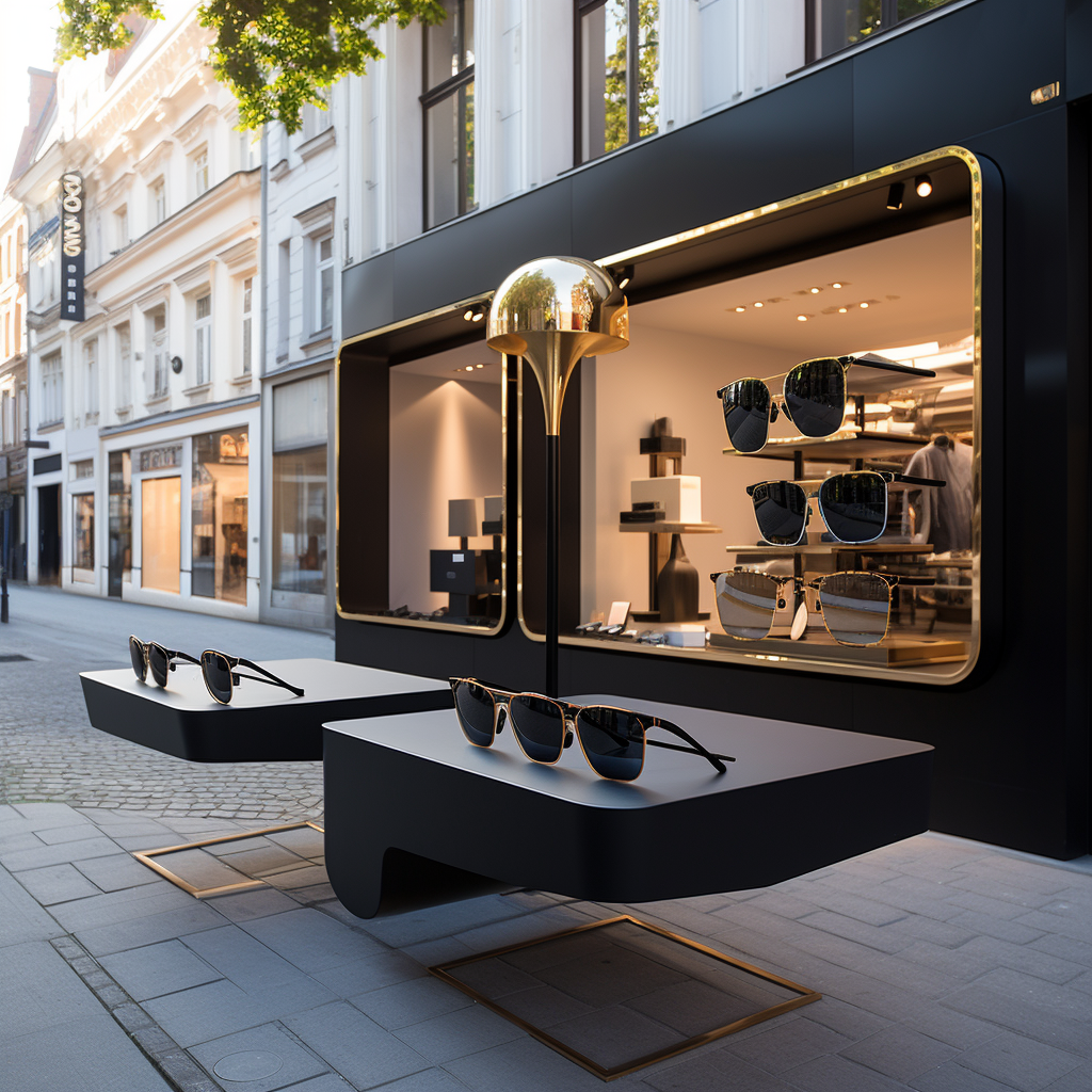 Exquisite designer sunglasses reflecting Amsterdam's vibrant streets