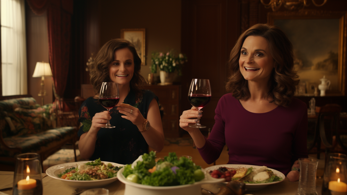 Amy Poehler and Tina Fey enjoying grapes