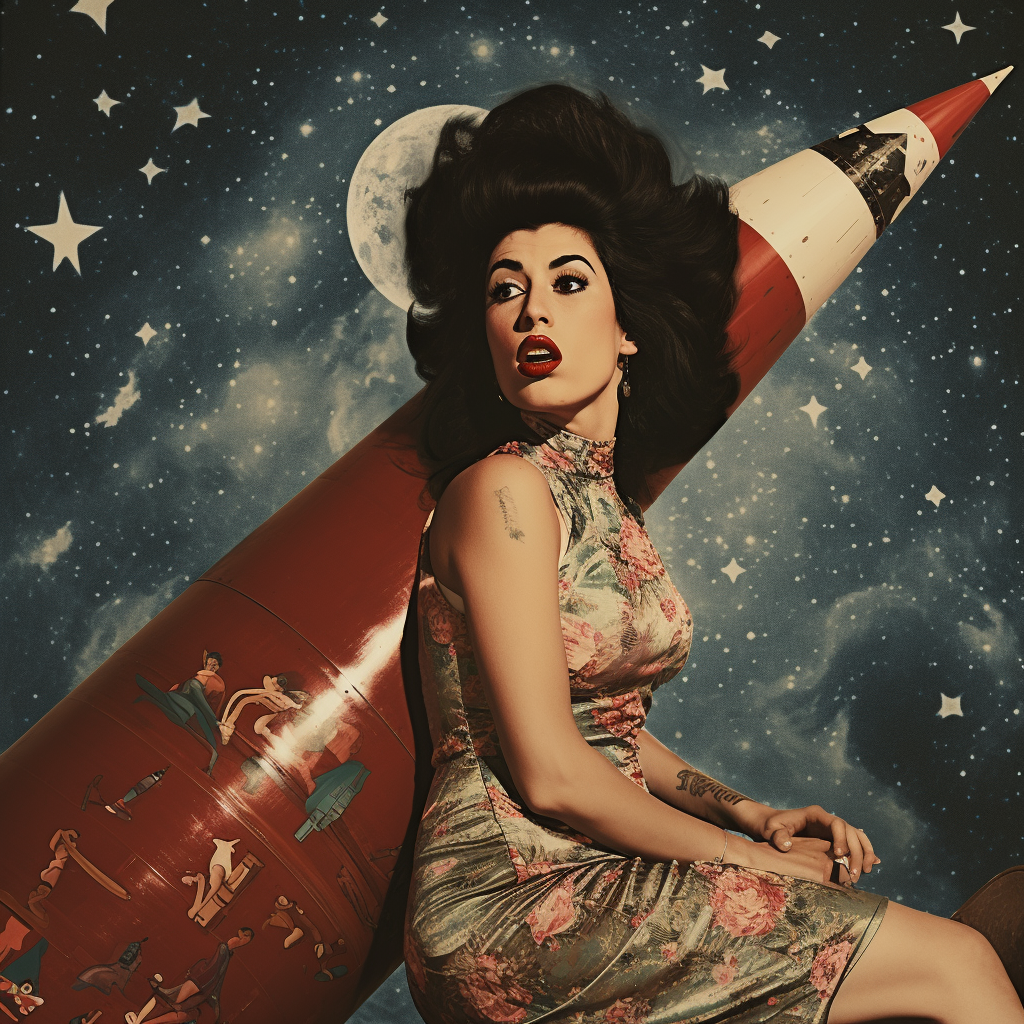 Amy Winehouse on a rocket ship