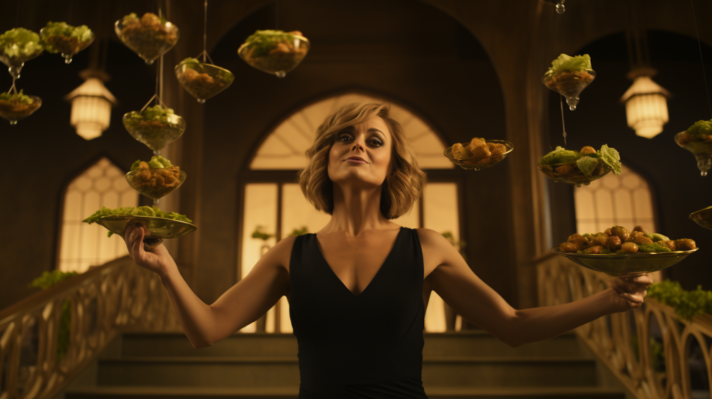 Amy Poehler as Tina Fey being pampered with grapes