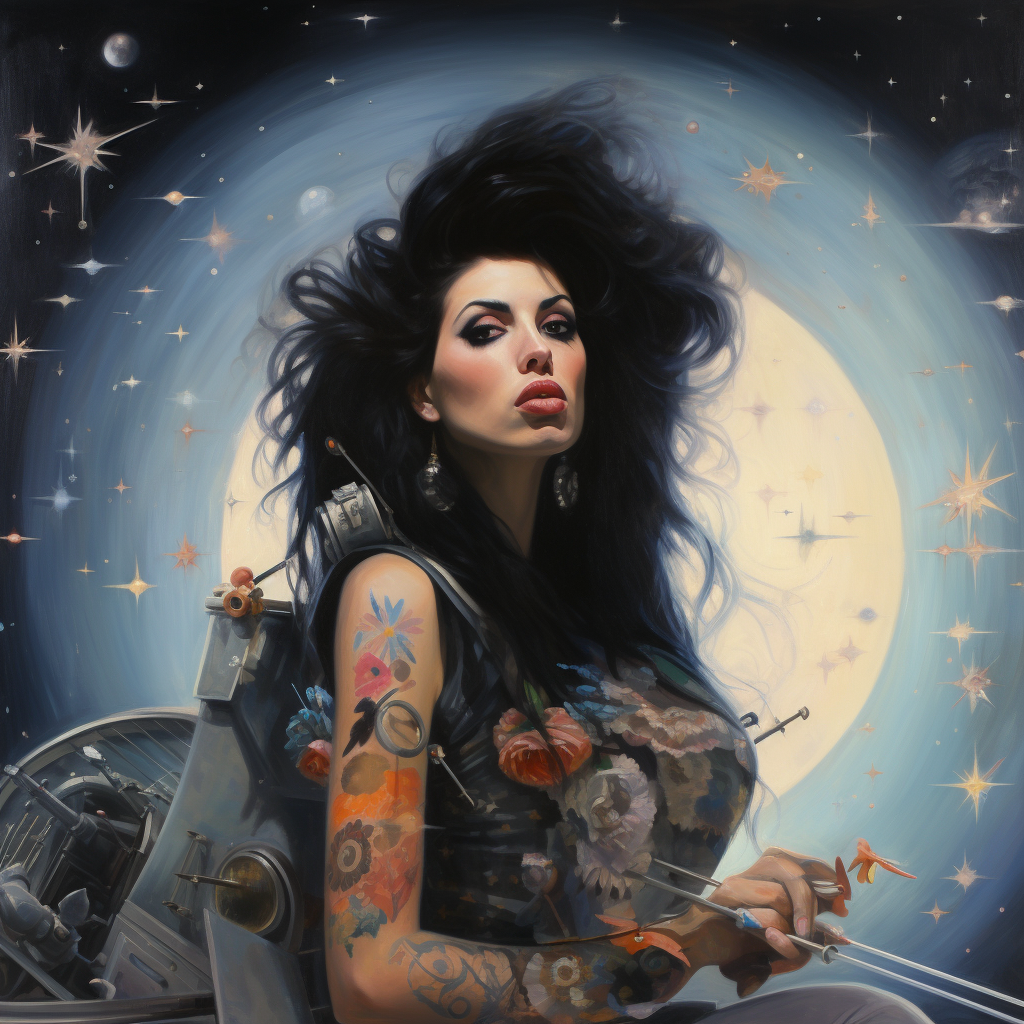 Amy Winehouse on a Rocket Ship