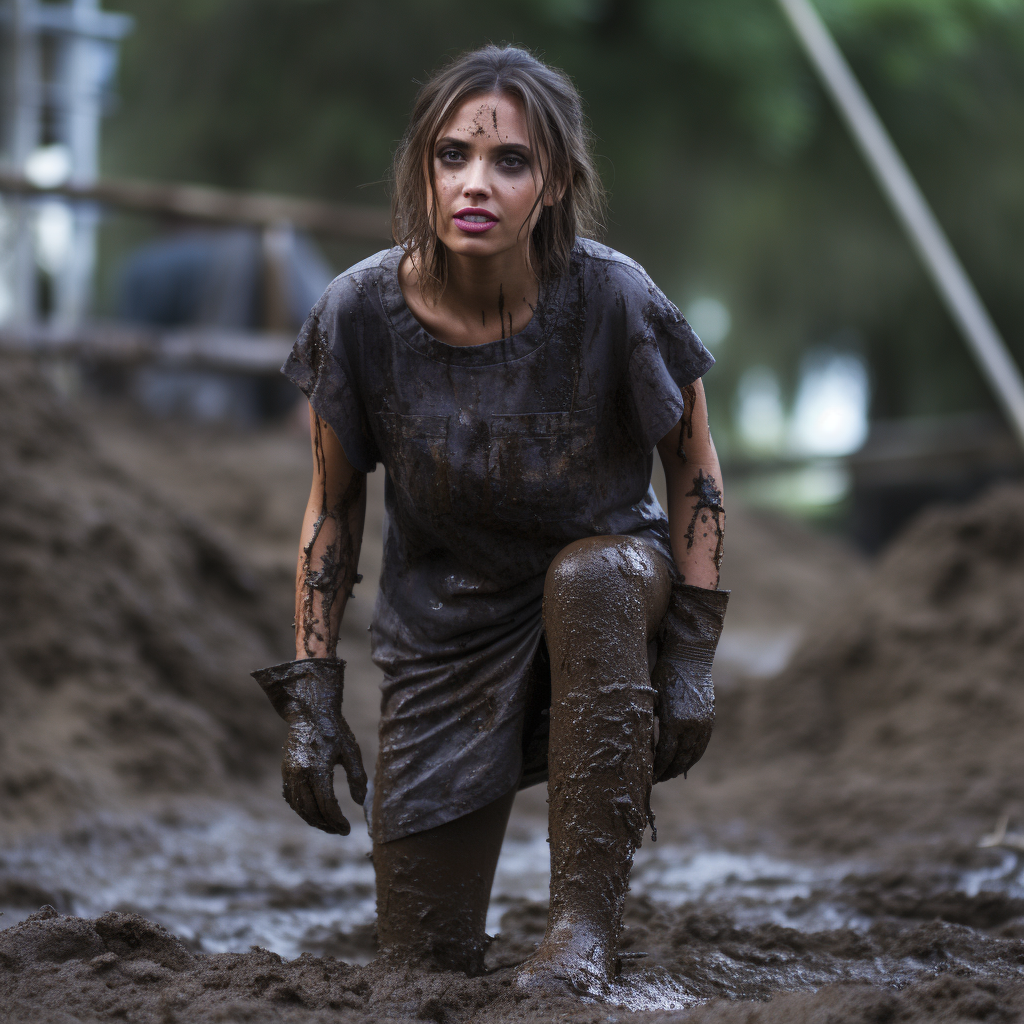 Gorgeous Ana De Armas with muddy legs