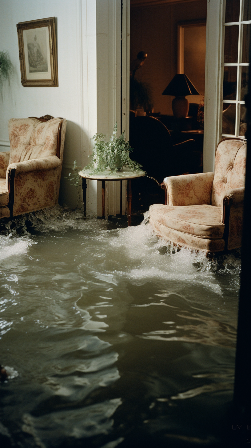 Water flooding into a sinking room