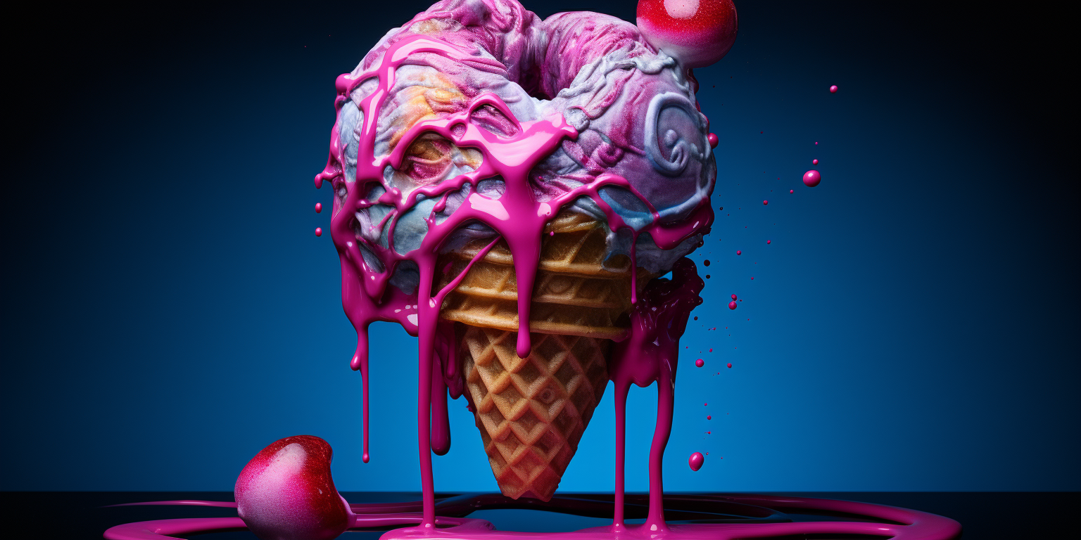 Anatomical Heart Melting on Ice Cream Cone