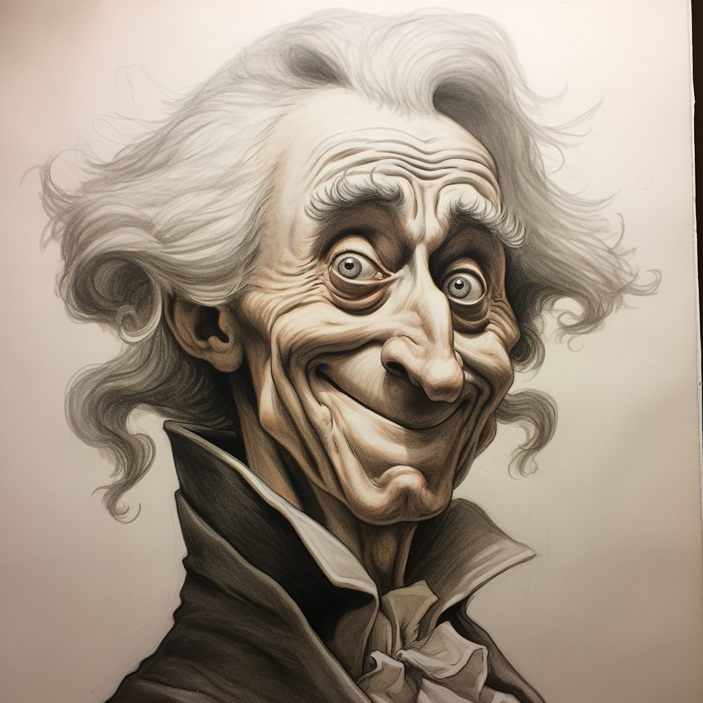 Caricature of an ugly ancient count