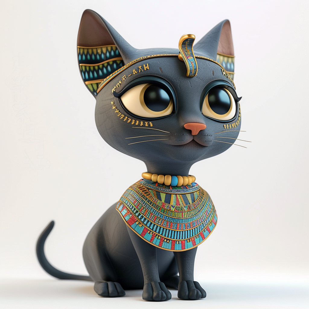 Ancient Egyptian Cat in Pixar Style Animation