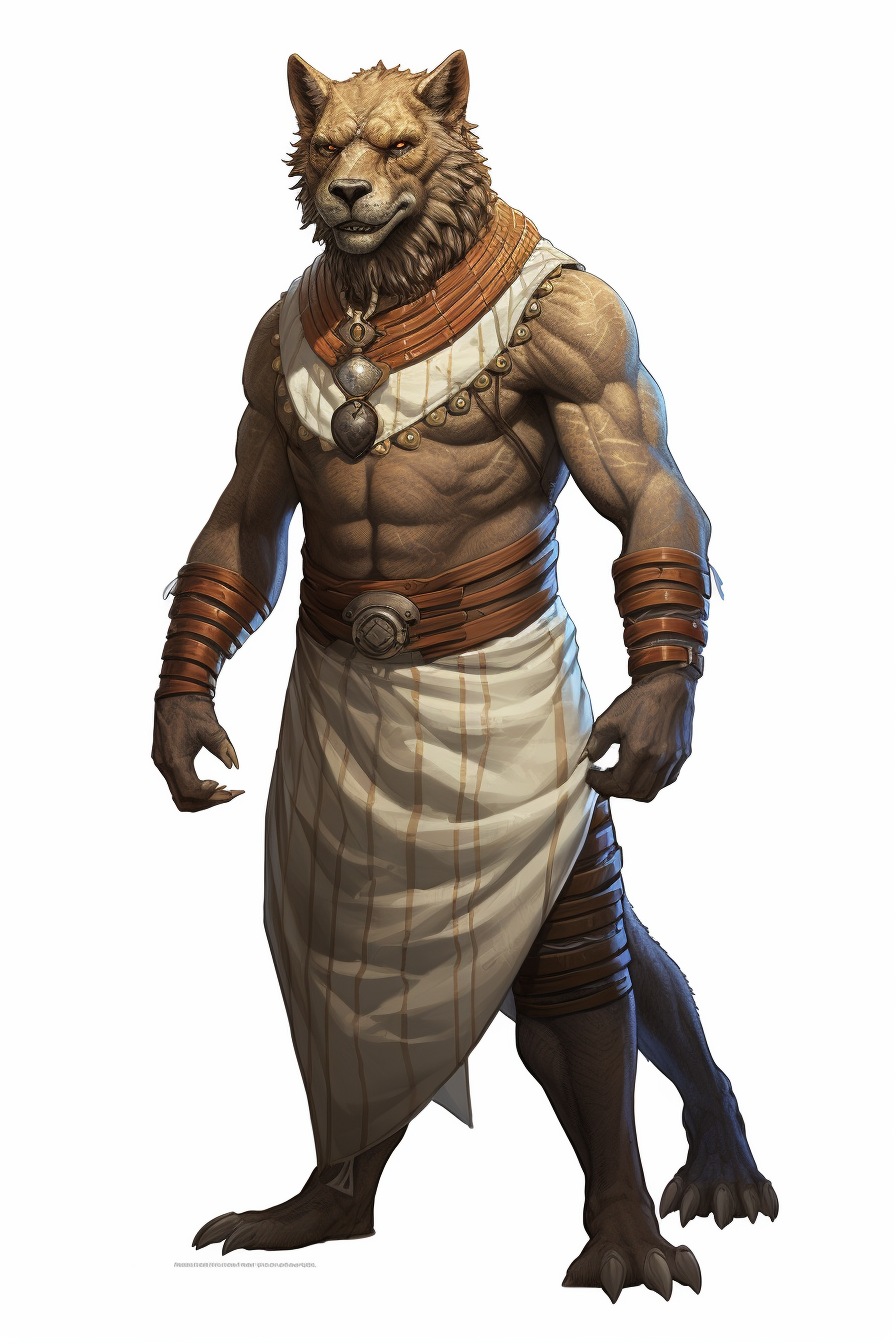 Ancient Egyptian Gnoll Full Body Perspective